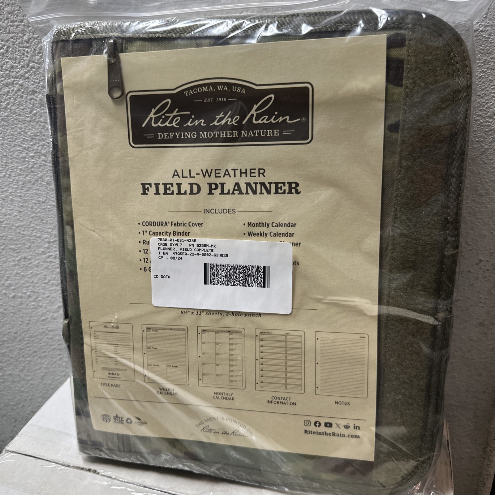 Rite in the Rain All Weather Field Planner Multicam Field Planner No9255M