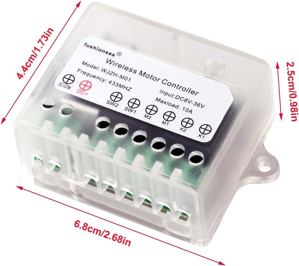 DC 8V 12V 24V 36V Motor Remote Control Switch for Control Linear Actuator, 433Mh