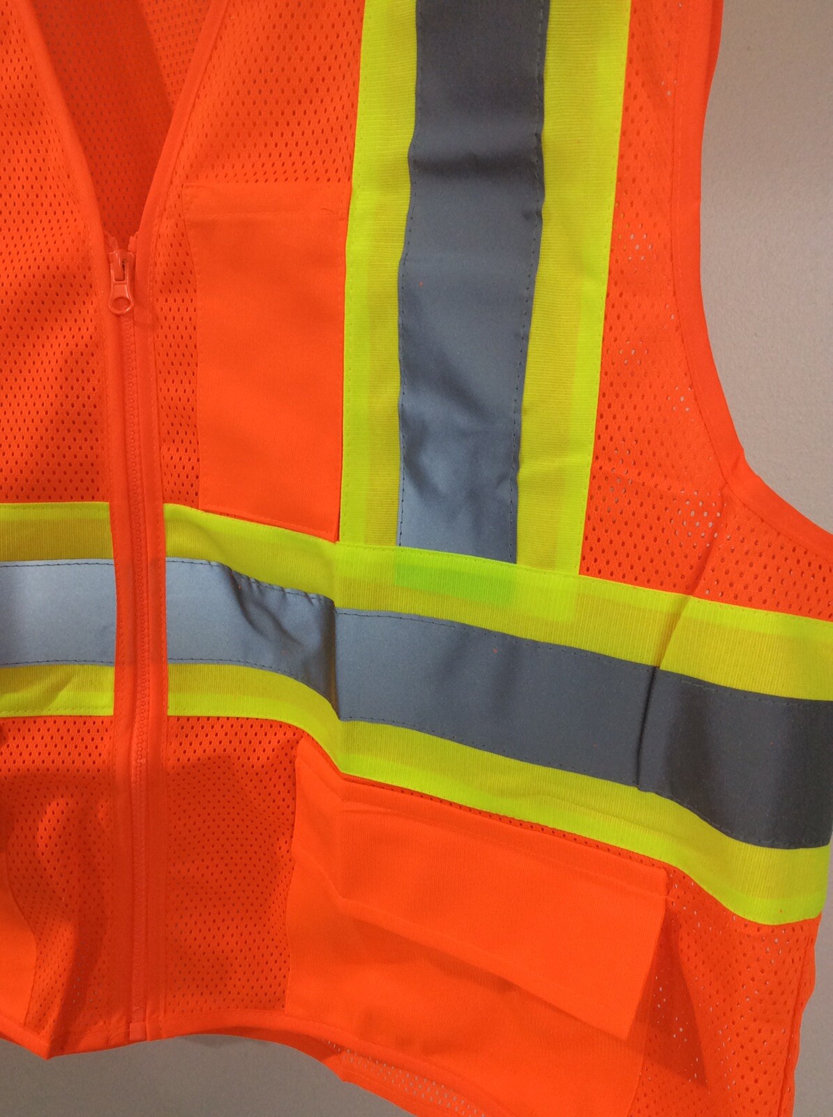 Hi-Vis Yellow Orange Safety Vest Reflective High Visibility Work Construction