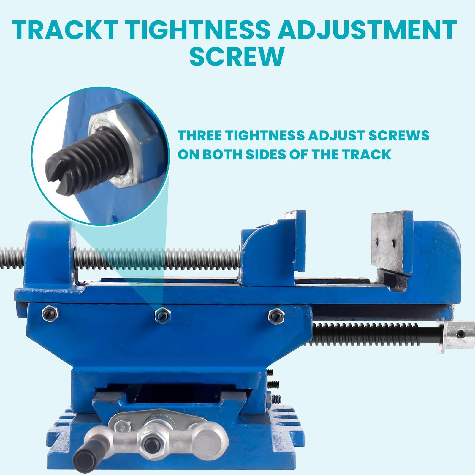 6 Inch 2 Way X-Y Drill Press Vise Blue Cross Slide Drill Press Vise w/ Dial