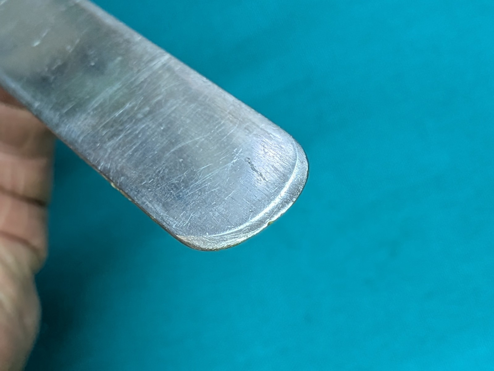 Vintage KERR MFG. Co. Dental Plaster Spatula? Stainless Steel w/ Hardwood Scales
