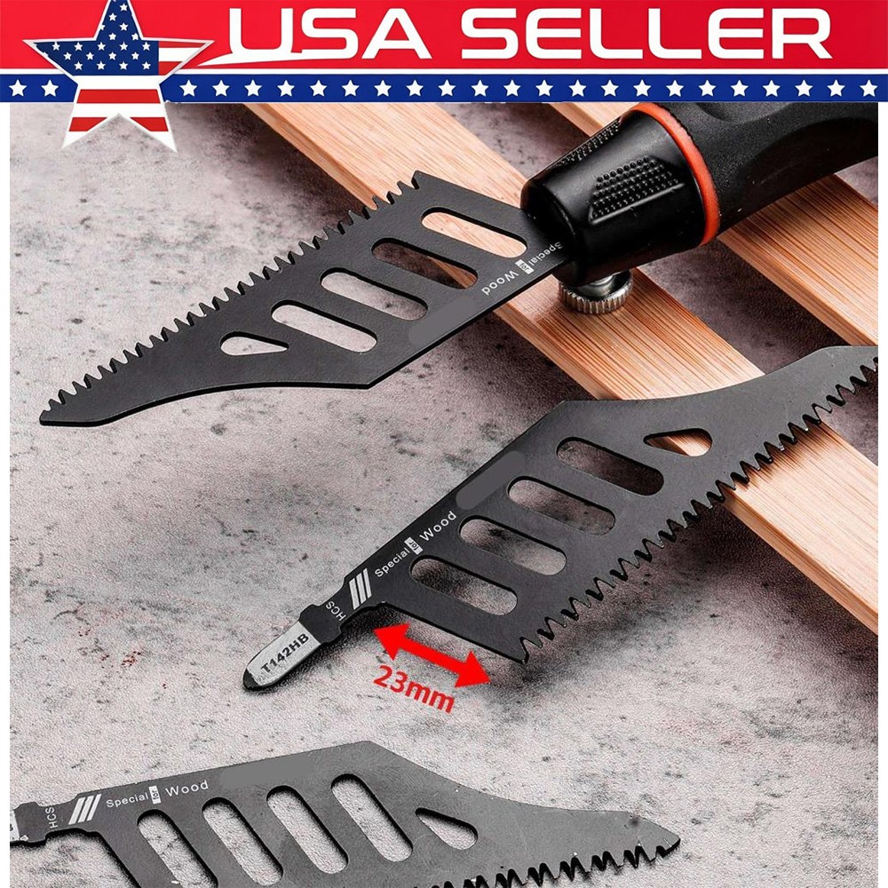 for Wood Flush Cutting Jigsaw Blade 5Pcs Irregular Curve Saw Blade with Handle ↕