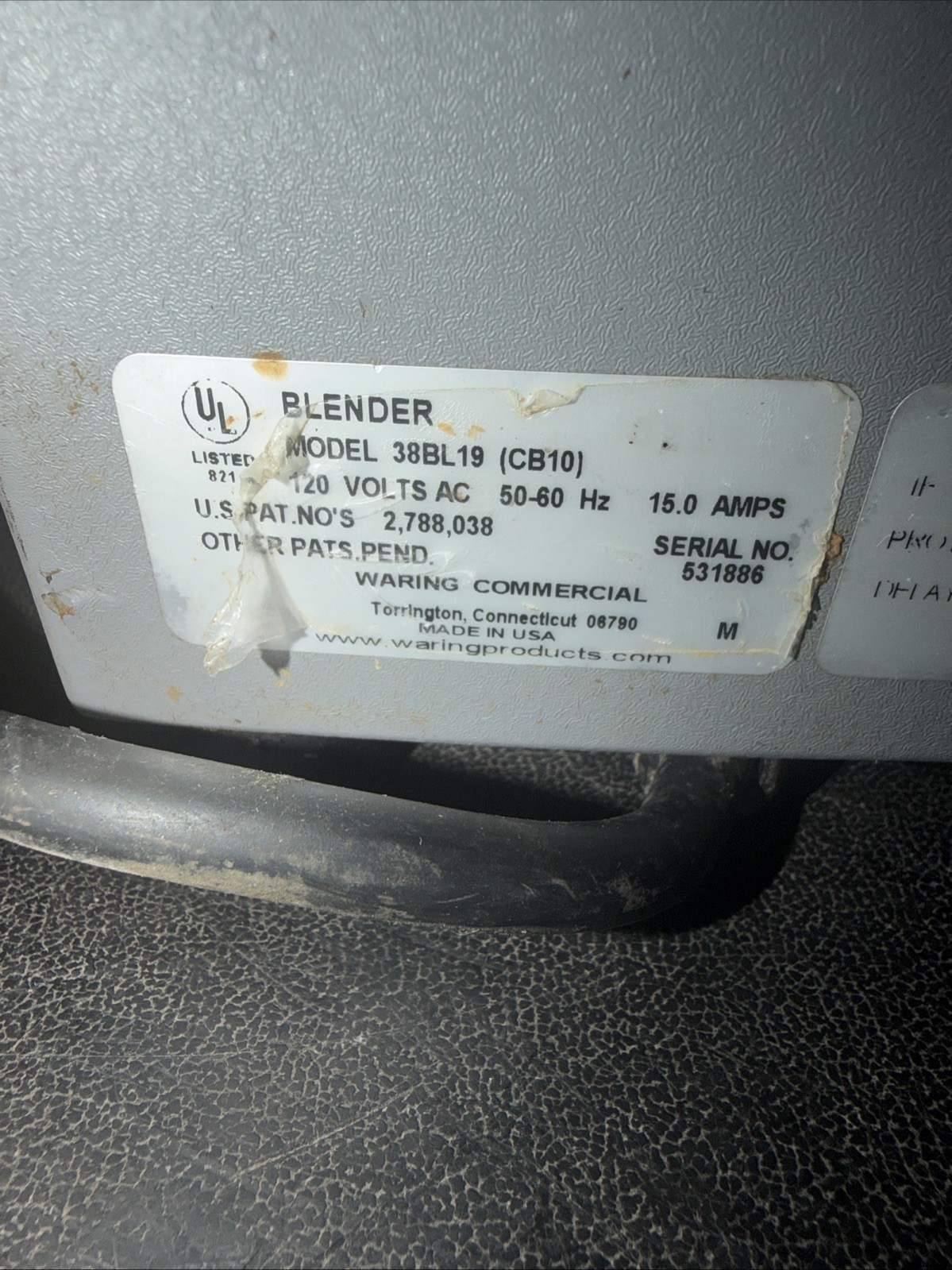Waring Commercial Heavy Duty Blender 3-Speed (please read details) WORKS!!
