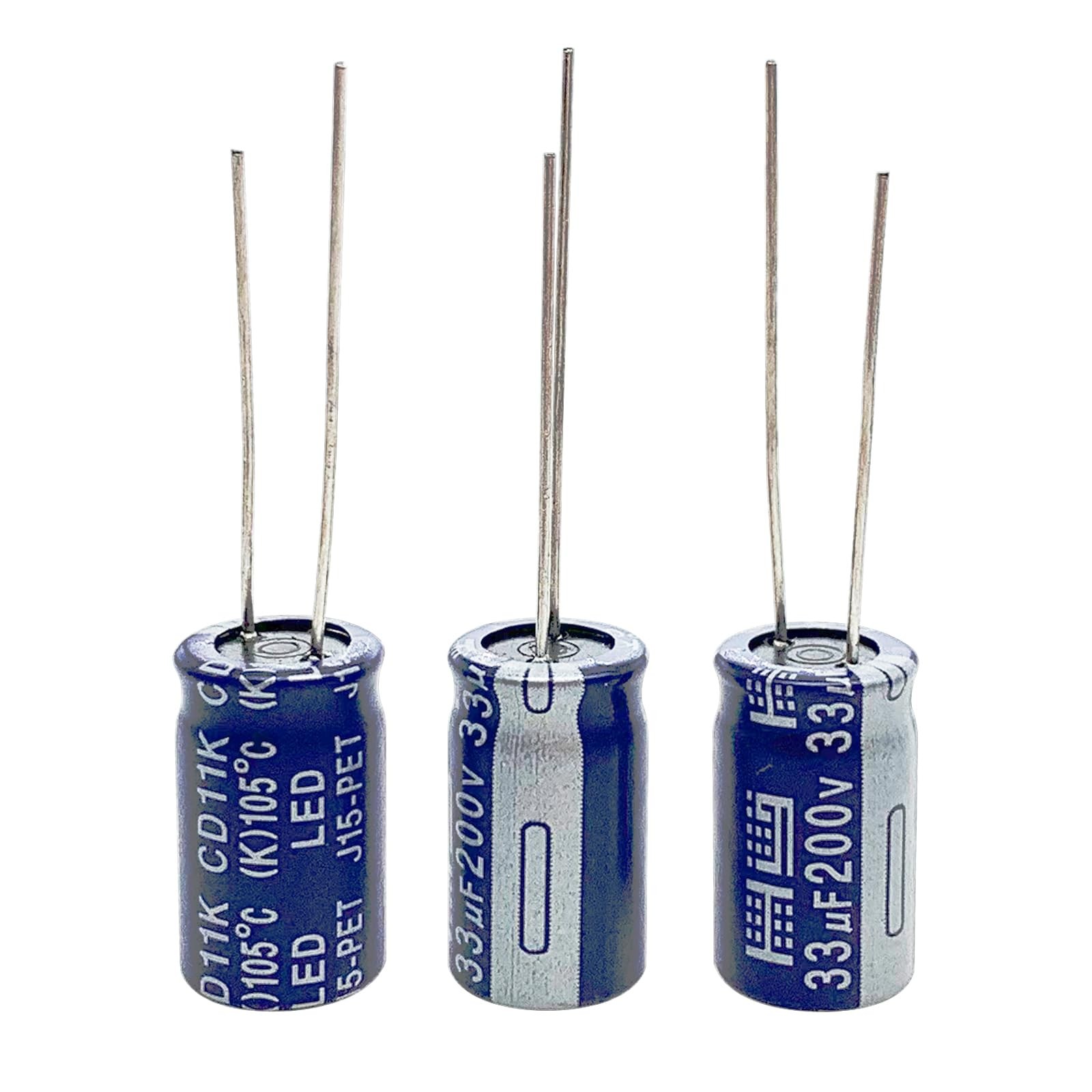 Cermant 10pcs 200V 33UF Capacitor 10x16MM(0.39×0.63in) Aluminum Electrolytic…