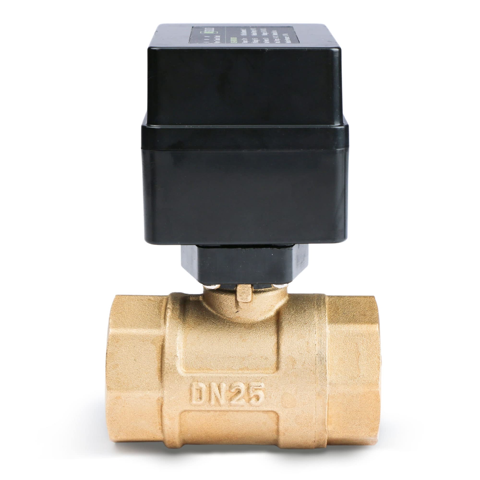 U.S. Solid Motorized Ball Valve with Indicator Lights 1 in Brass 9-36V N/O