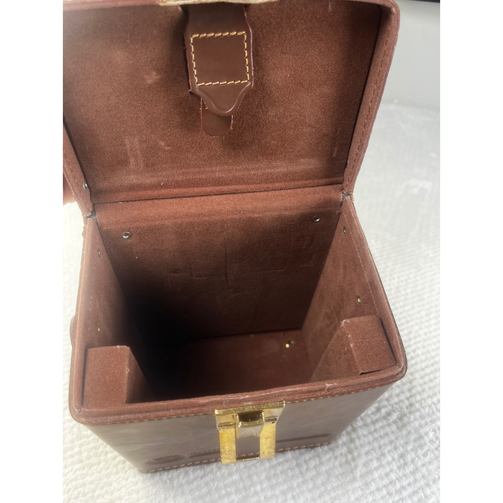 Bird Electronic Thruline Brown Faux Leather Hard Carrying Case Meter Box Vintage