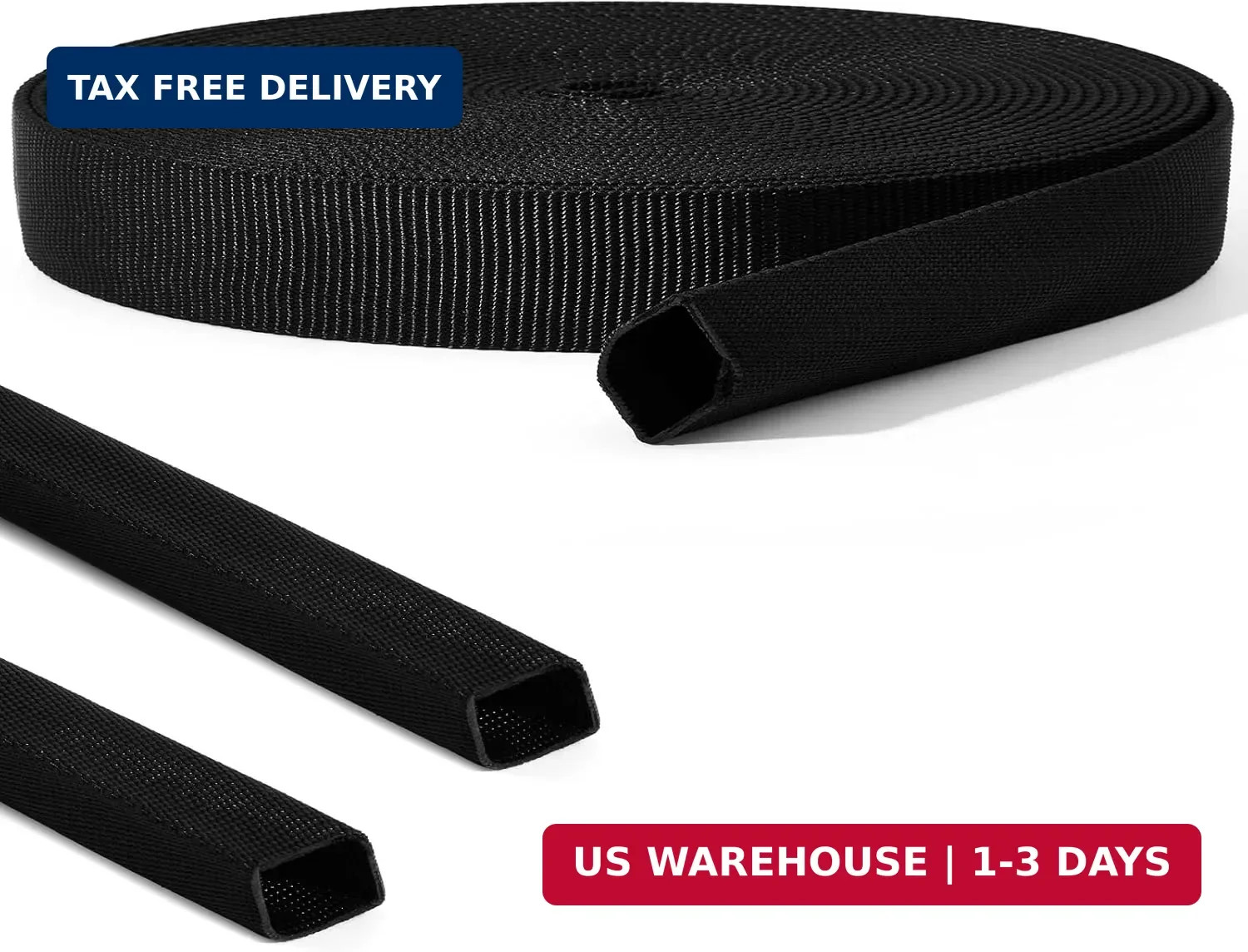 26 ft Nylon Hydraulic Hose Protector Sleeve Tig Torch Cable Cover Black 3/8 Inch