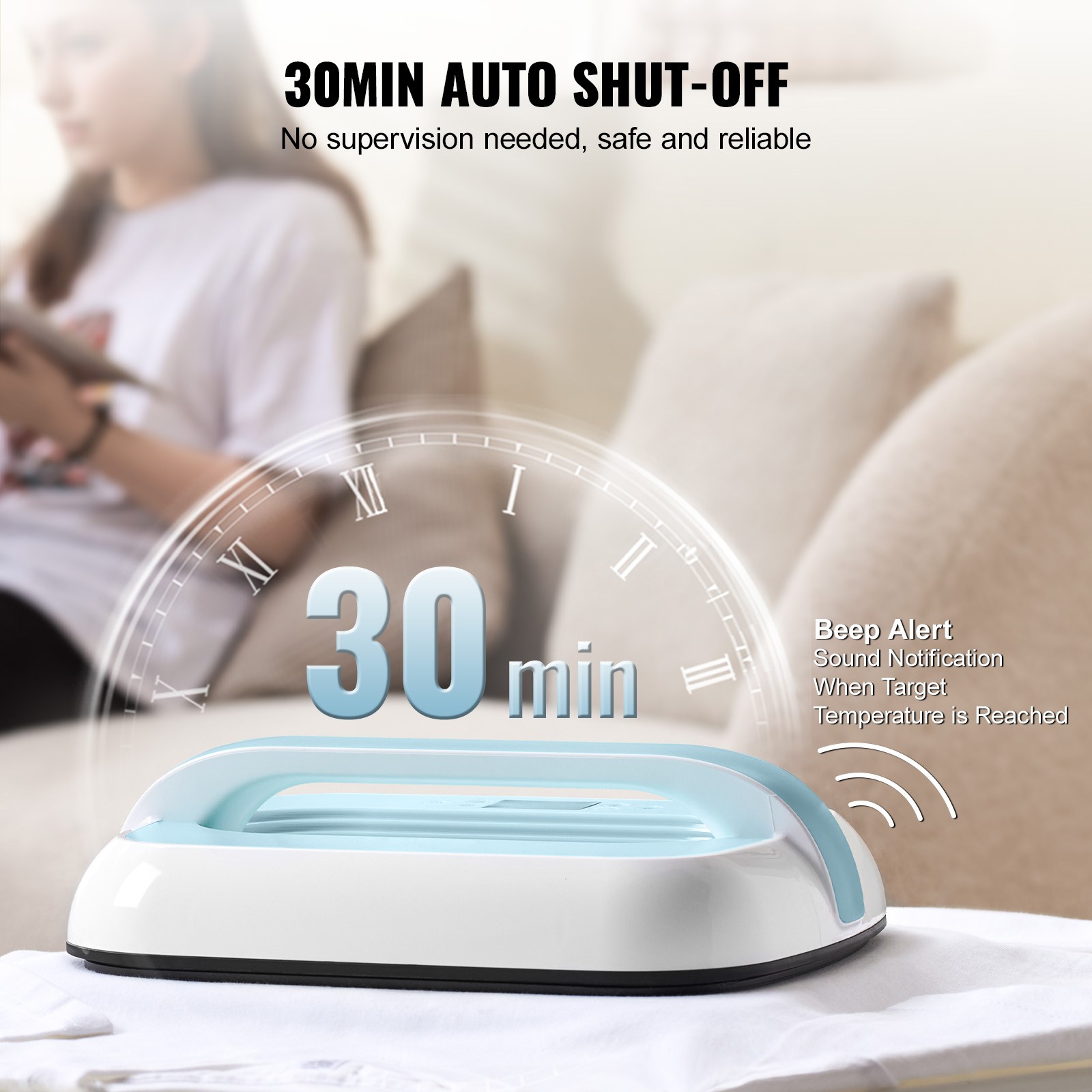 Heat Press Machine 12 x 10 in Portable Heat Transfer Machine Blue+White