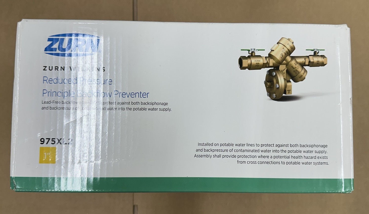 Zurn Wilkins 1-975XL2 1″ Reduced Pressure Backflow Preventer Lead-Free