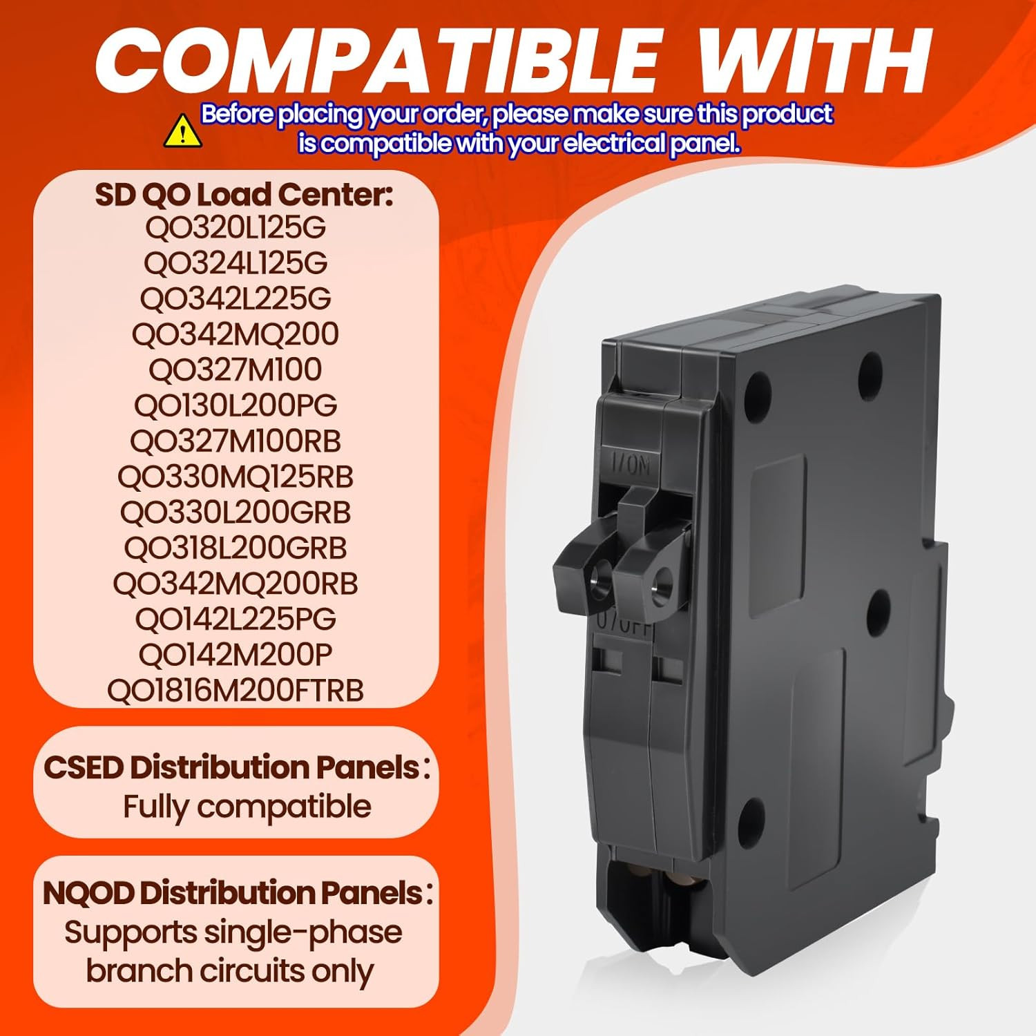 QO2020C 2 X 1 Pole 20A 120 240VAC 10Ka Tandem Mini Circuit Breaker Compatible wi