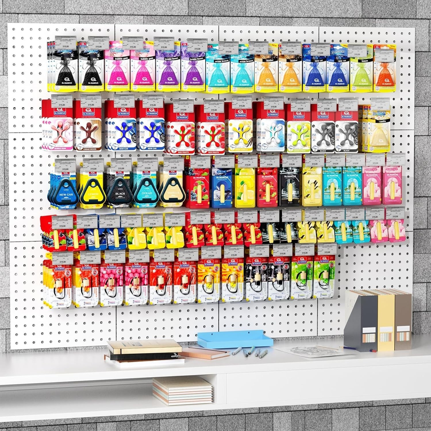 6PCS White Metal Pegboard – Perfect for Home, Garage, and Craft Storage