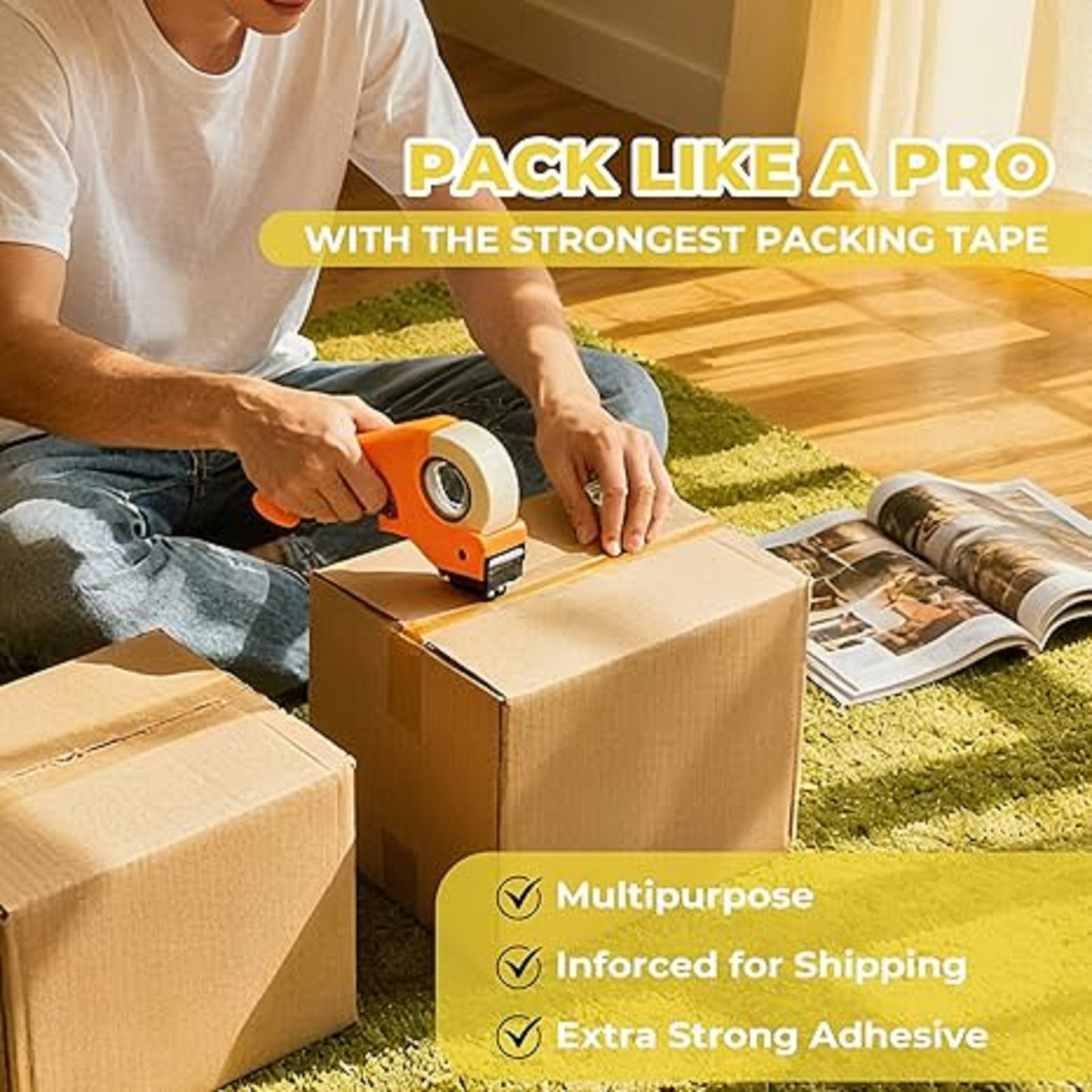 2.0 Mil Clear Packing Tape 36 Rolls (2 Inch x 110 Yards) – Shipping Tape for Box