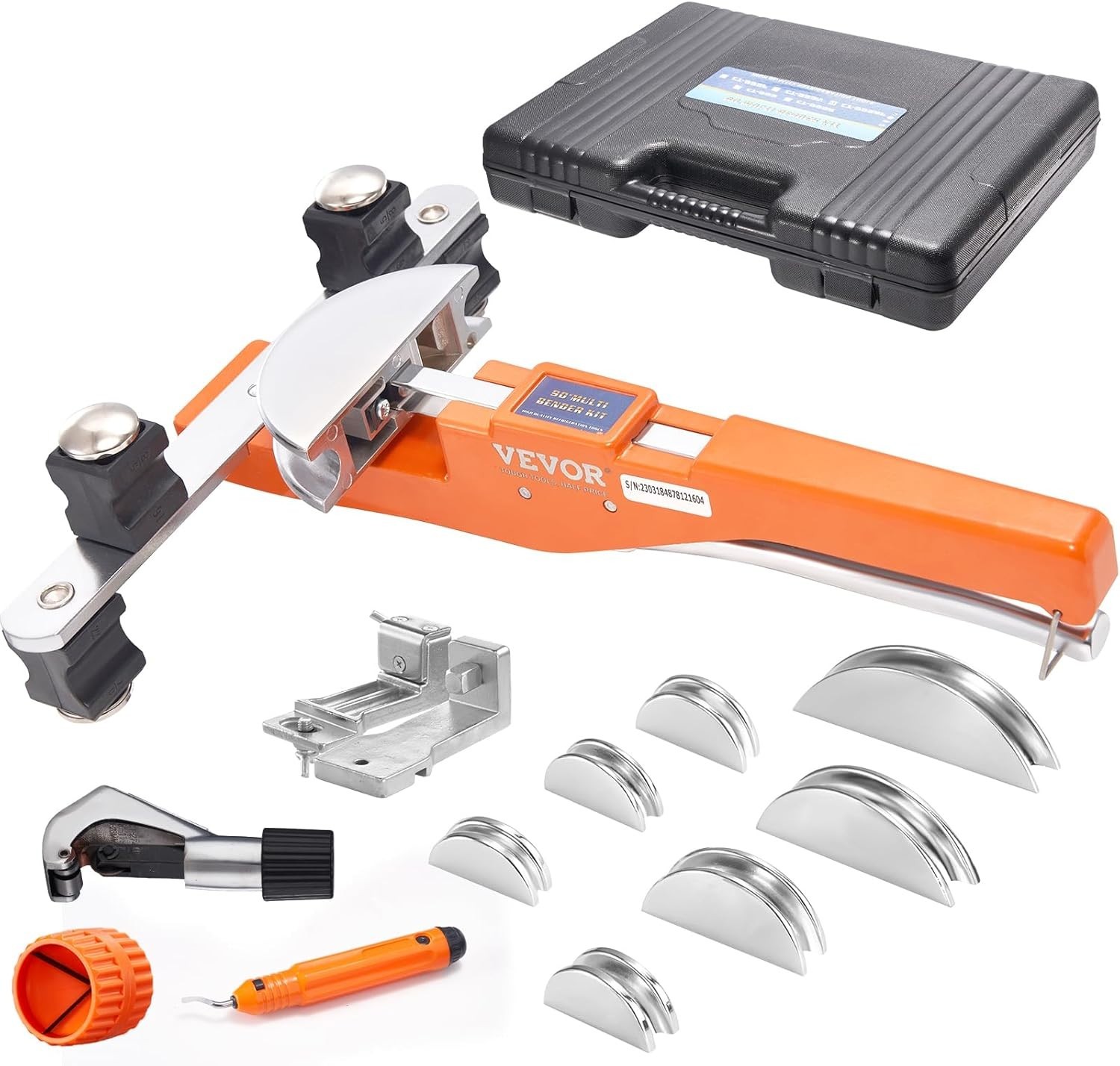 Versatile Hand-Powered Pipe Tube Bender with 90° Flexibility & Accessories