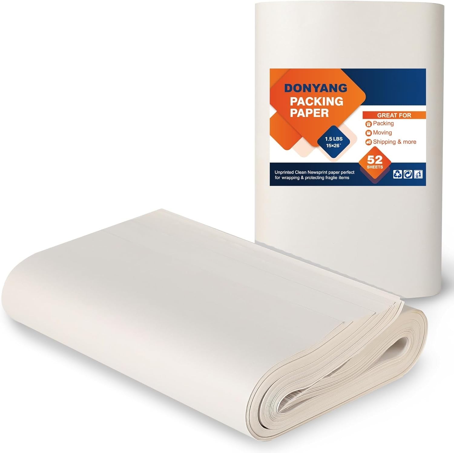 Lightweight 26×15 Newsprint Packing Paper – Perfect for Fragile Item Protection