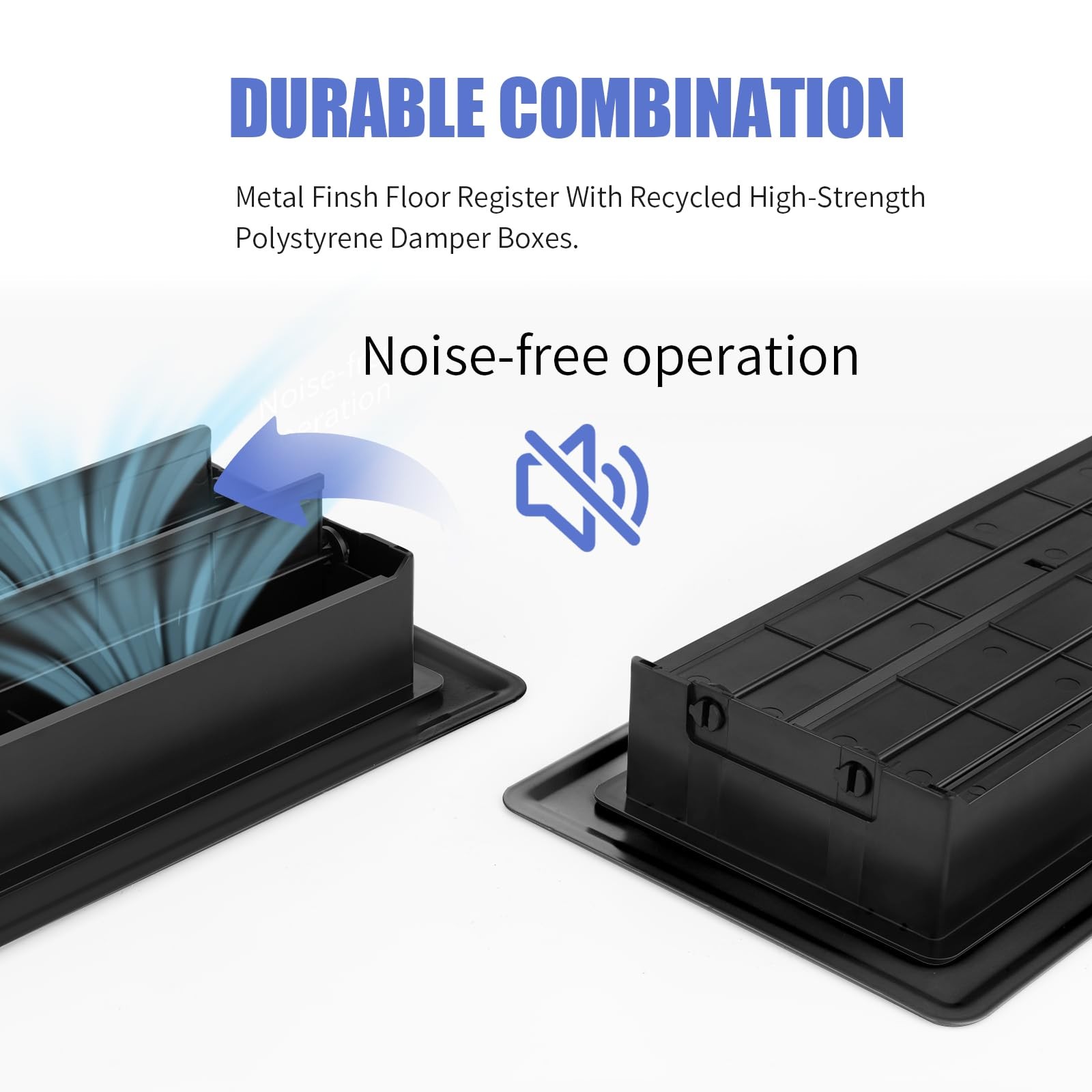 Floor Register – Vent Covers 6×10 – Heavy Black 6″ X 10″ 4 Pack,