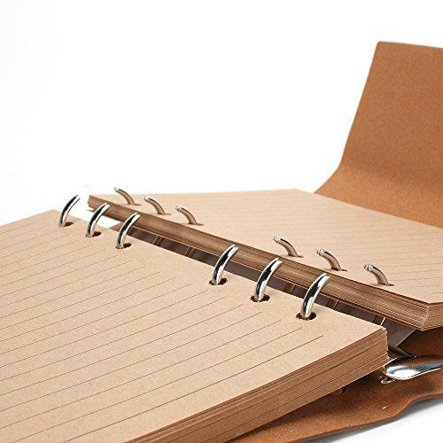 Refills Lined Paper, MALEDEN Refillable A6 Paper for 5×7 Journal Notebook