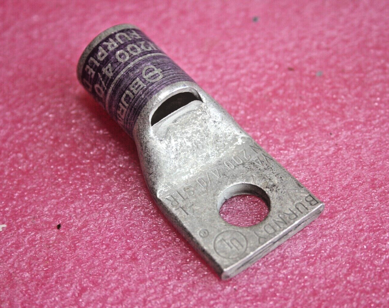 BURNDY YA-L N200 4/0 STR CU, Purple Die 15, 1 Hole Compression Terminal, 20 Pack