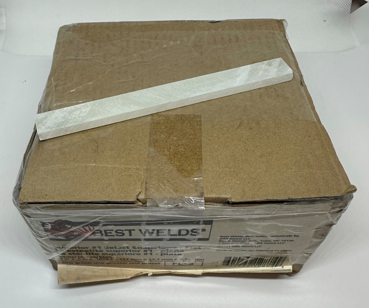 BEST WELDS FL-5 FLAT WHITE SOAPSTONE 5 IN X .5 IN X .1875 IN NEW APPROX 144 PCS