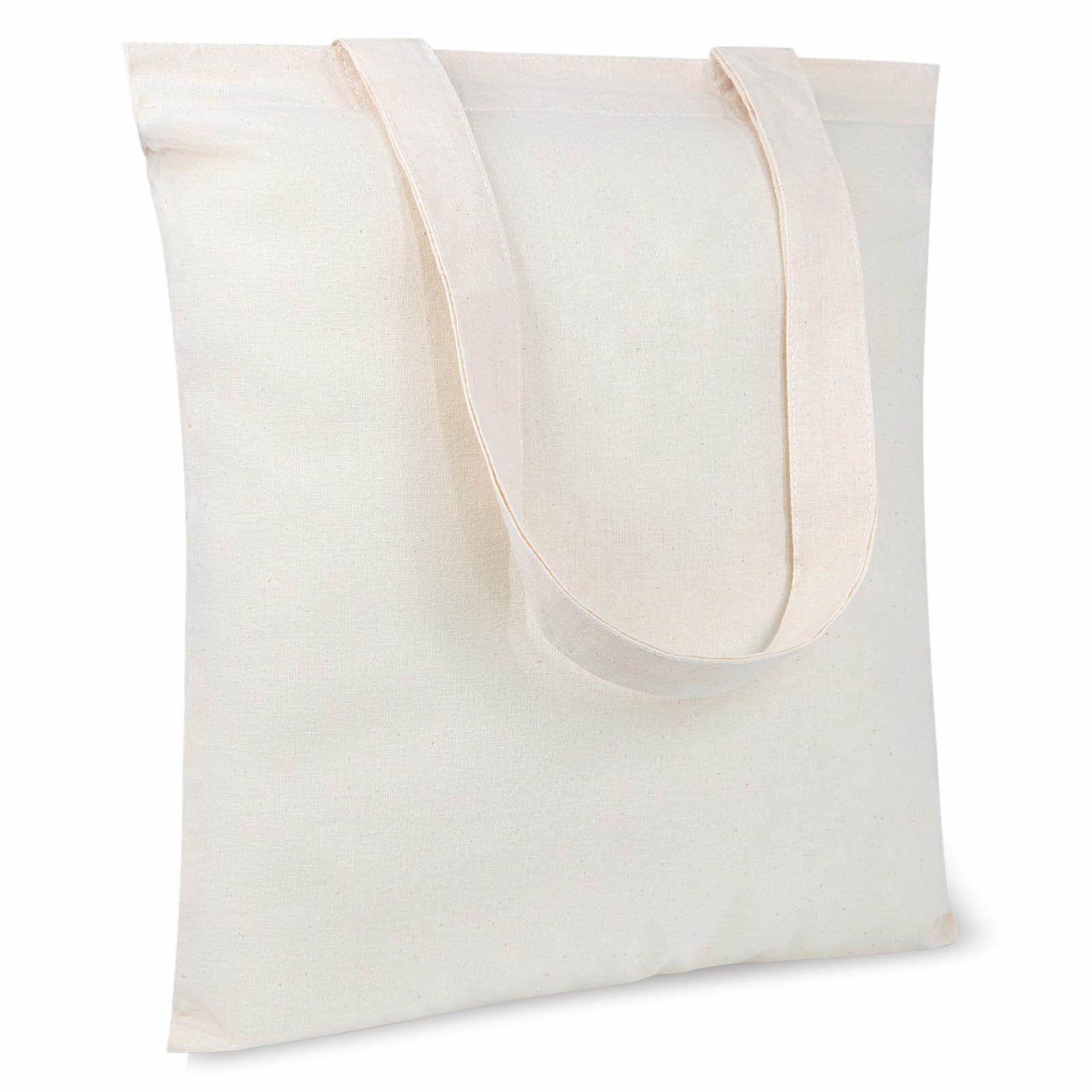 TOPDesign 10-Pack Economical 11.8″x13″ Cotton Tote Bags, Small, Beige