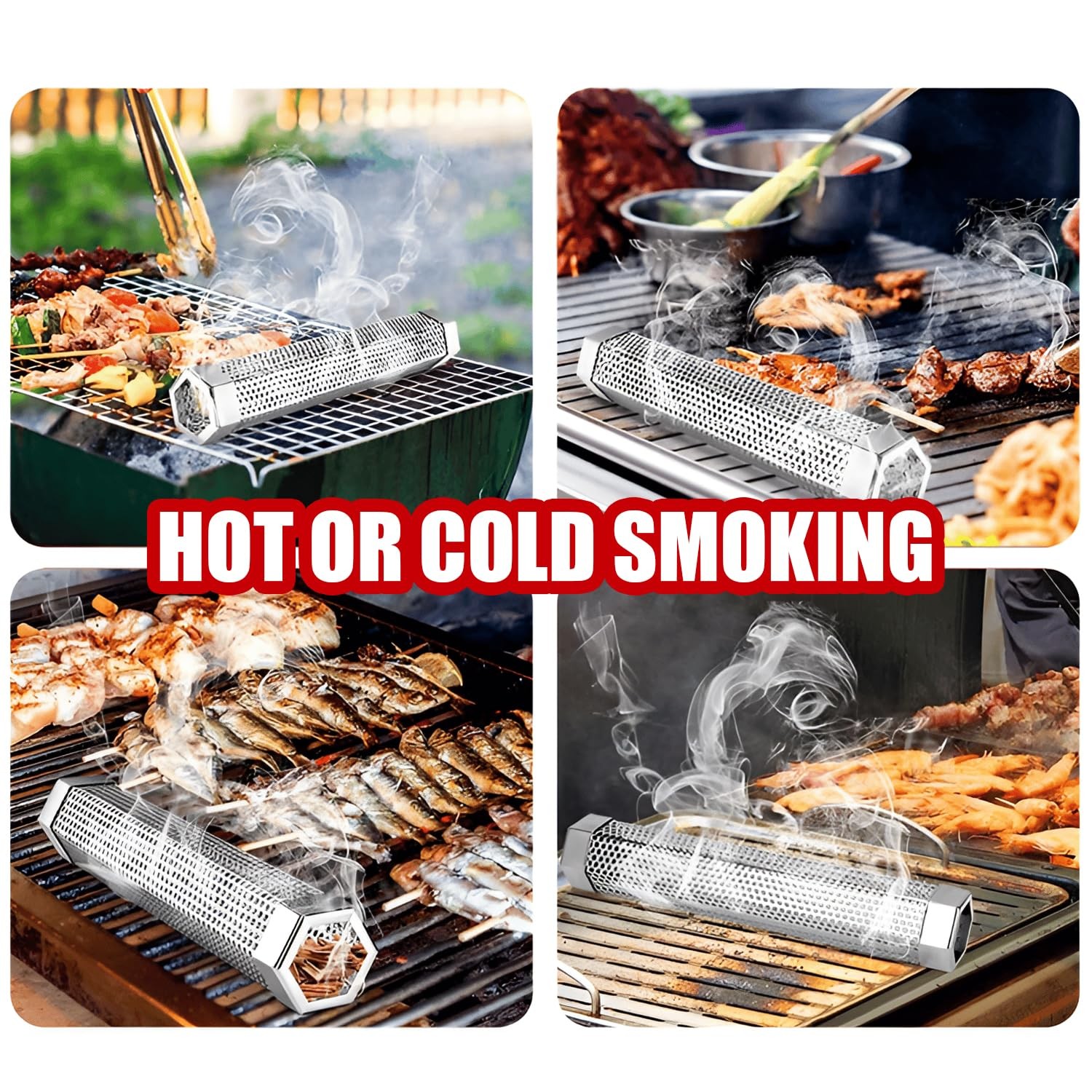 SHIKORI Smoker Tube,Stainless Steel Pellet Tube 6.1*2.16*1.96 in, 6 in