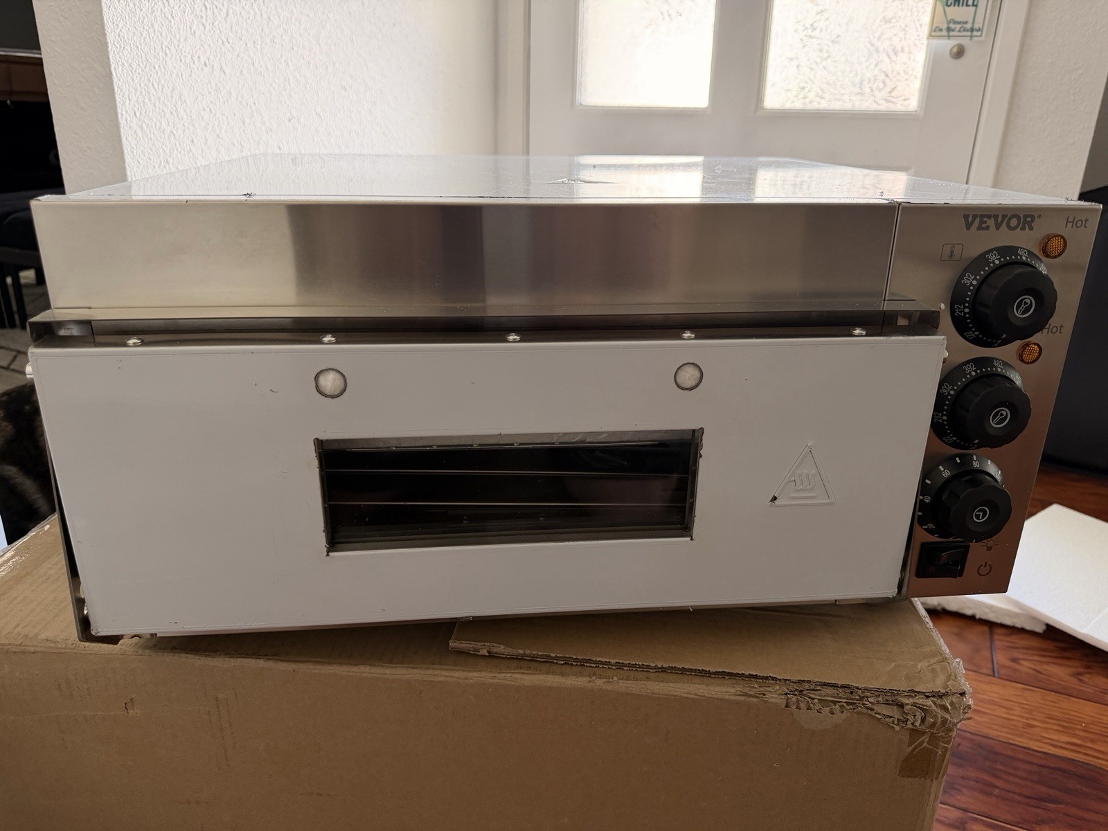 VEVOR Electric Countertop Pizza Oven 16-inch 1700W with Adjustable Temp and Time