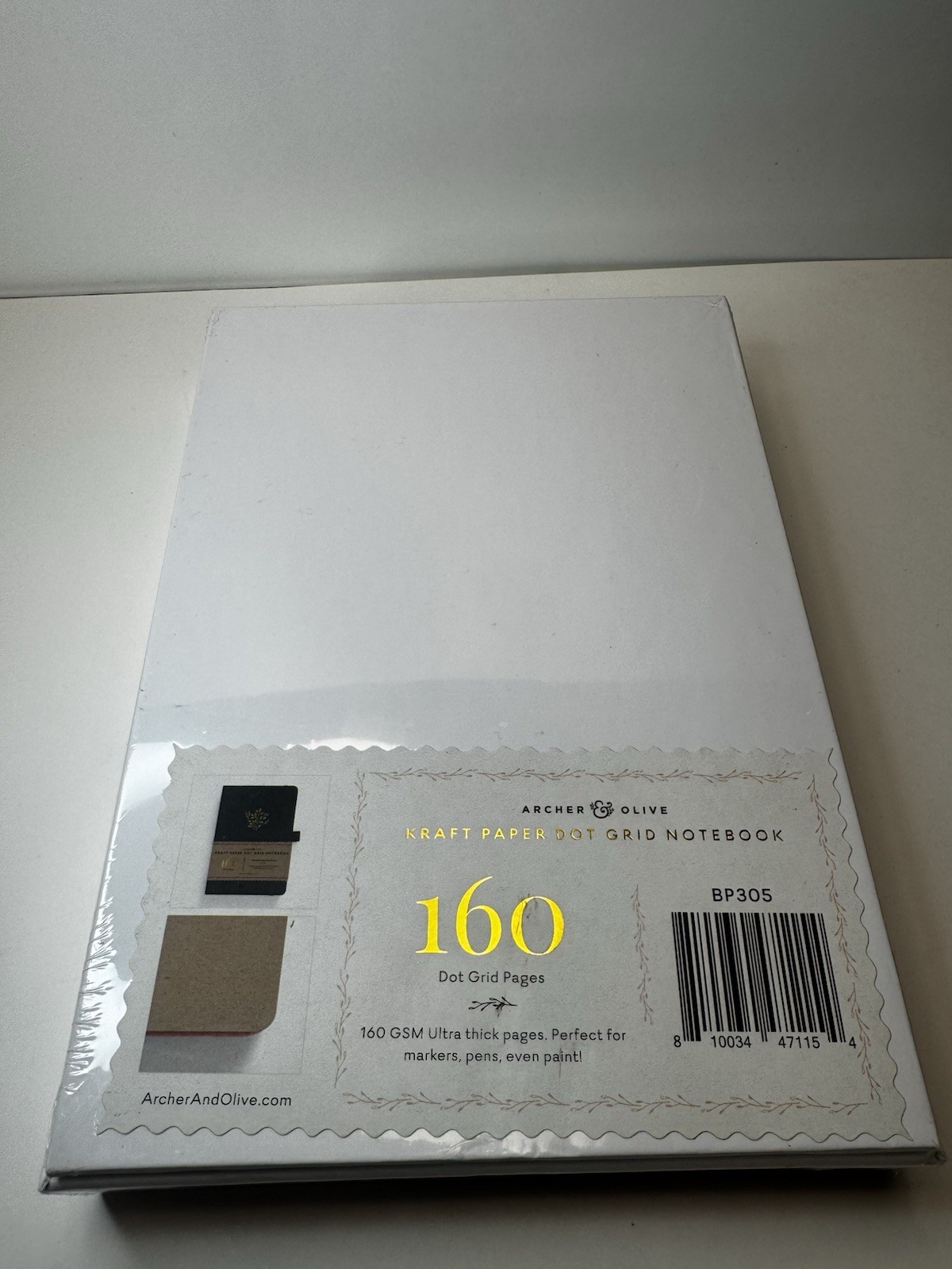 Archer & Olive Dot Grid Notebook 160 Ultra Thick Pages Kraft Paper Floral Design