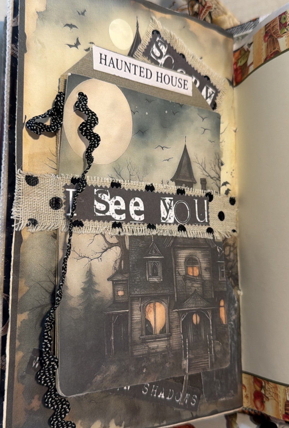 Junk Journal Halloween Spellbound Scary Tales Handmade Memory Note Book 74 Pages