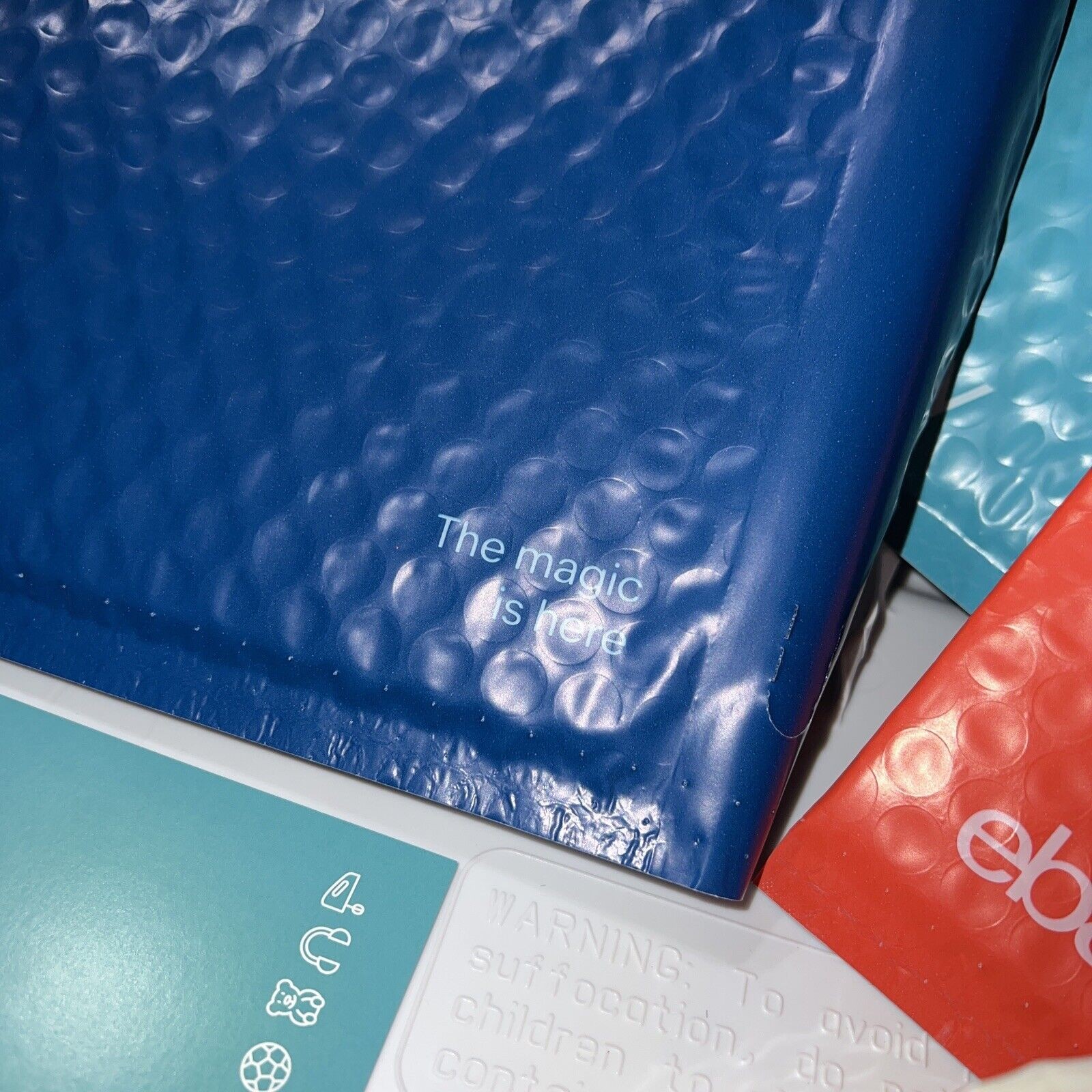 25 eBay Branded Shipping Supplies STARTER KIT Teal Tape Postcards