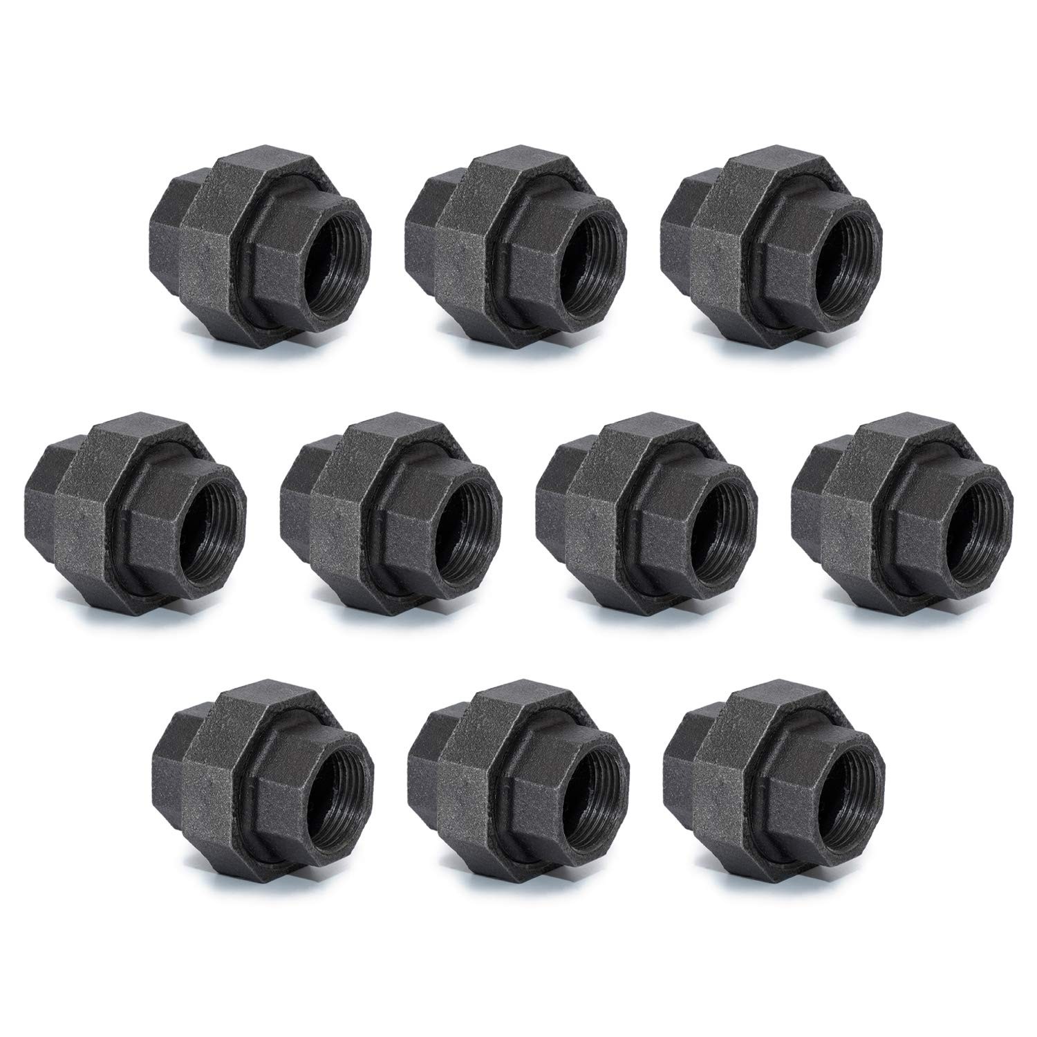 3/4 Cast Iron Union 10 Pack 3/4 Industrial Malleable Female Pipe Fitting Union