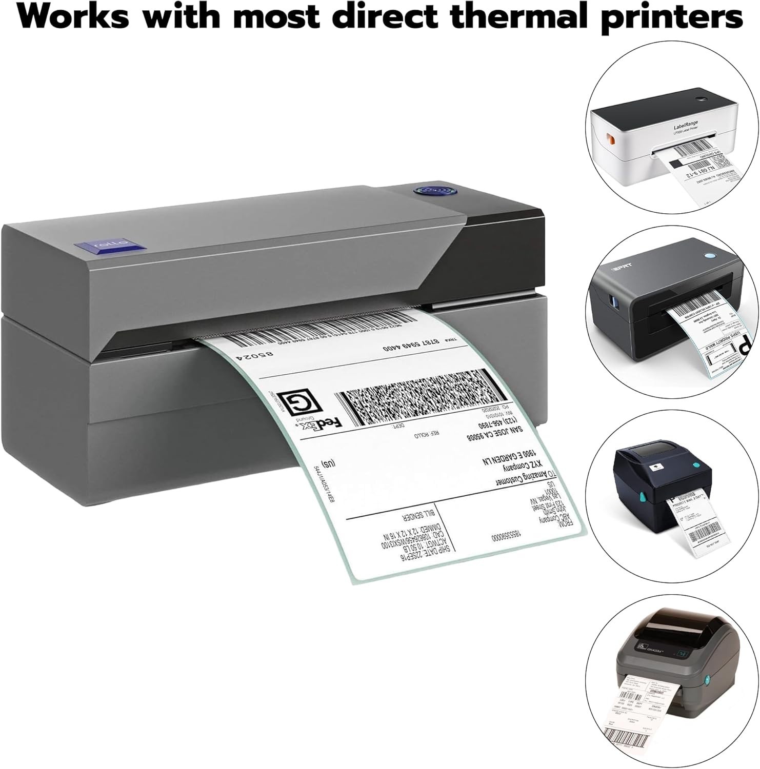 4×6 Fanfold Direct Thermal Shipping Label 1000 Stack Water & Oil Resistant New