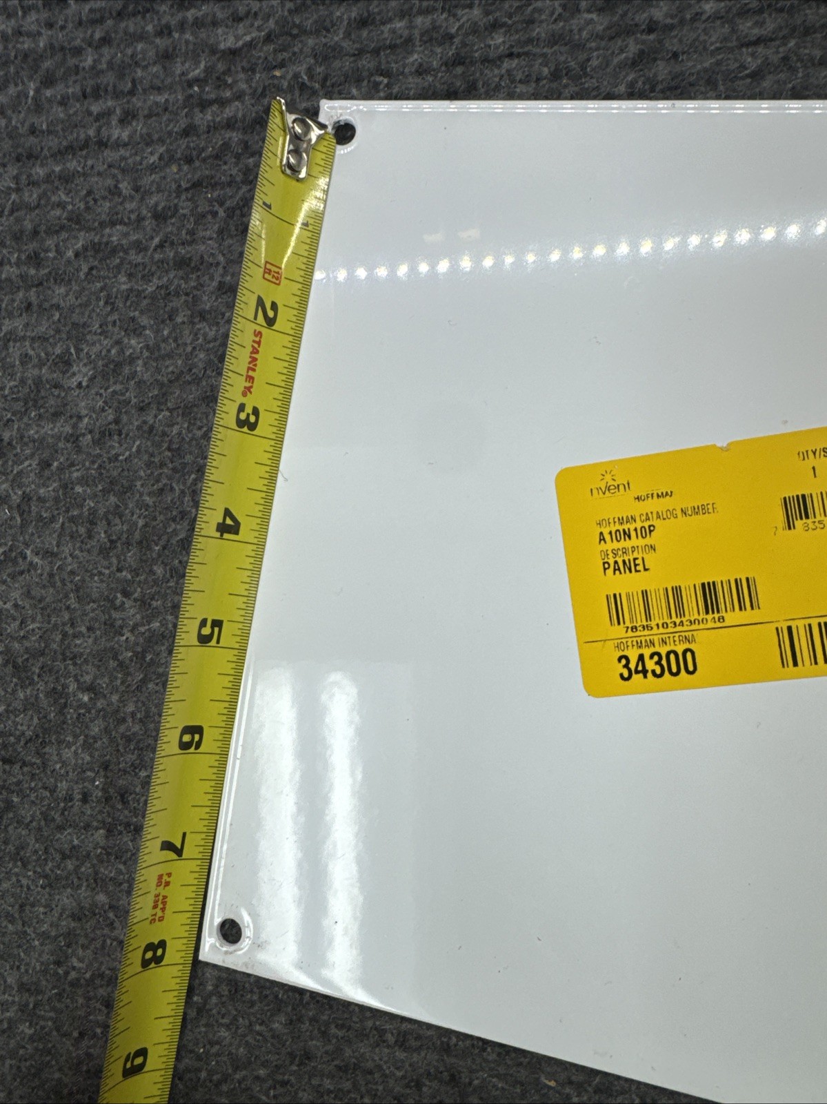 Hoffman Nvent Junction Box Back Plane Panel White A10N10P 34300 8.25X8.25 Patch