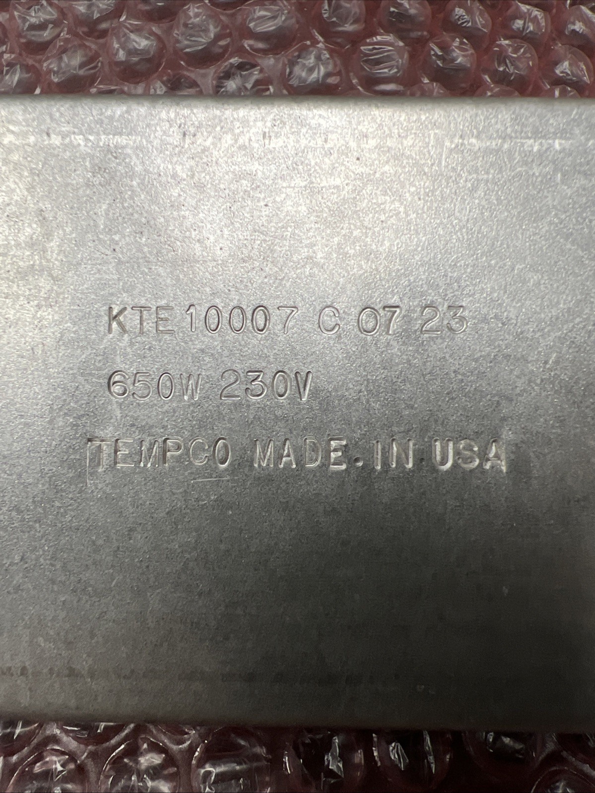 TEMPCO KTE 10007 C07 23 Heater Element 650W 230 V made in USA