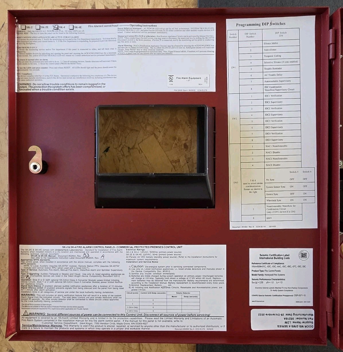 SILENT KNIGHT SK-4 CONVENTIONAL FIRE ALARM CONTROL PANEL – BRAND NEW – 34 AVAIL.