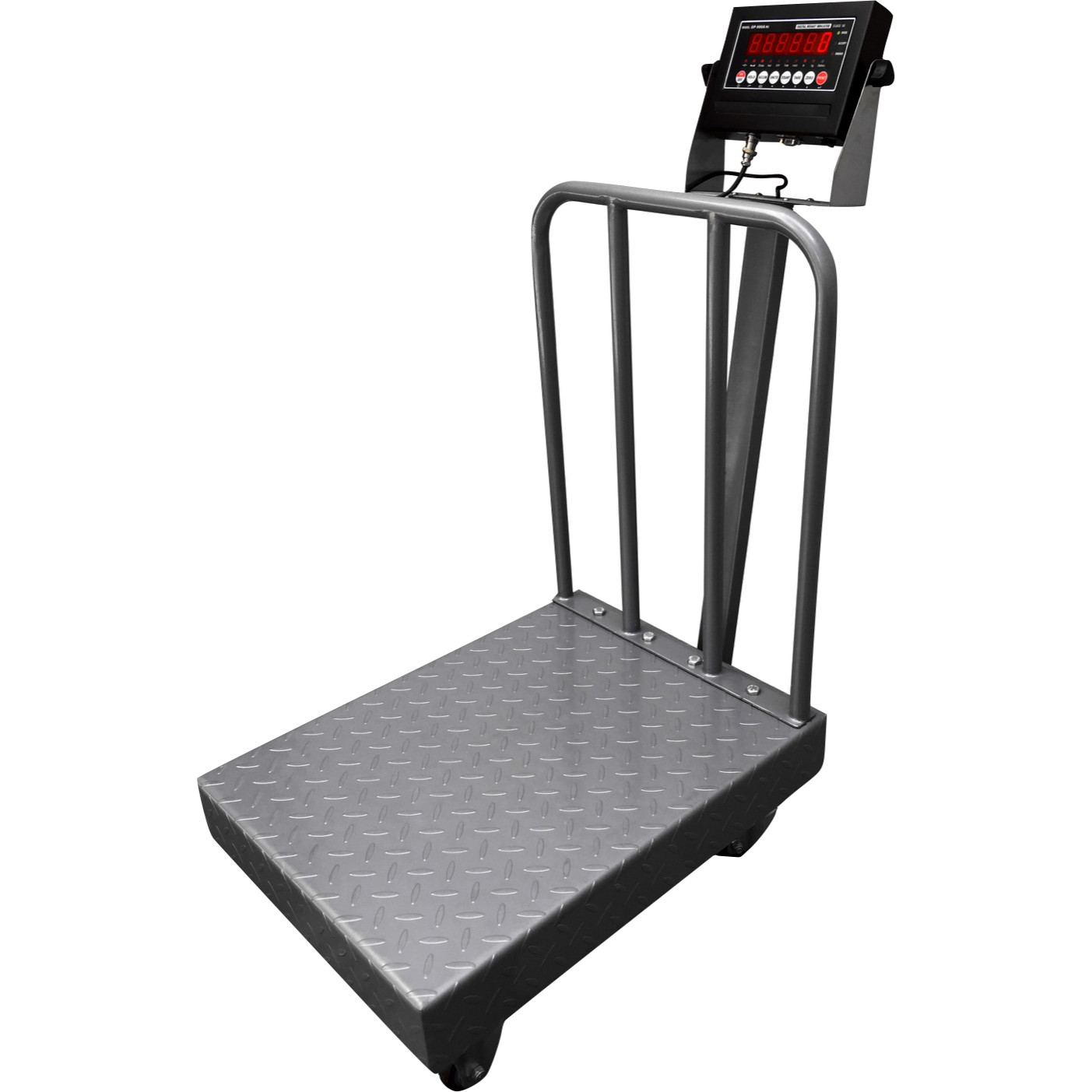 SL-915BWD NTEP Legal trade Diamond Plate Bench Scale Wheels Backrail