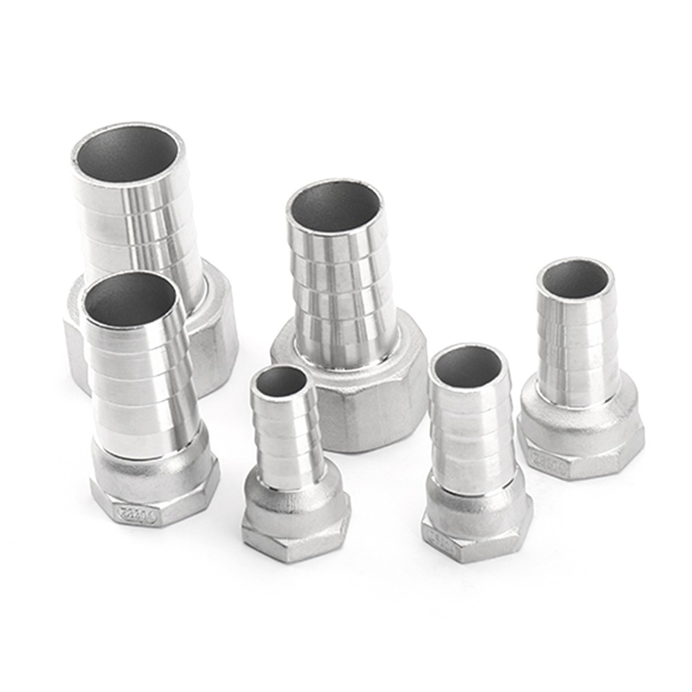 304 Stainless Steel 8-52mm Hose Barb Adapter x 1/4″-2″ Female Thread Hose Nipple