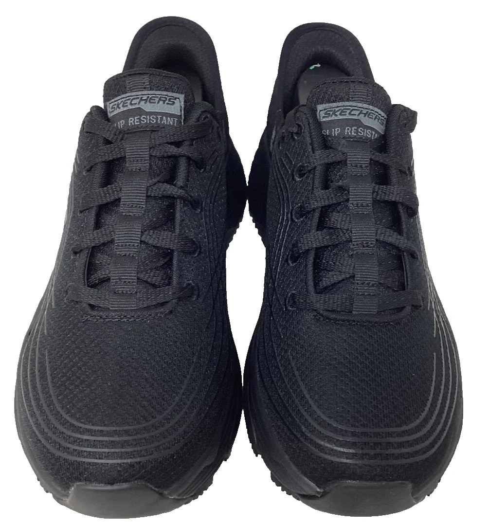 Skechers Men’s Slip-ins Work Elite Remmal Lace Up Shoes Black WIDE Size:9 76J