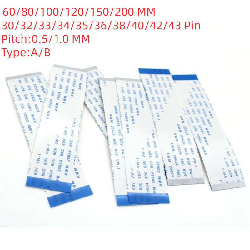30/32/33/34/35/36/38/40/42/43Pin 0.5mm 1.0mm FPC Flexible Flat FFC Cable