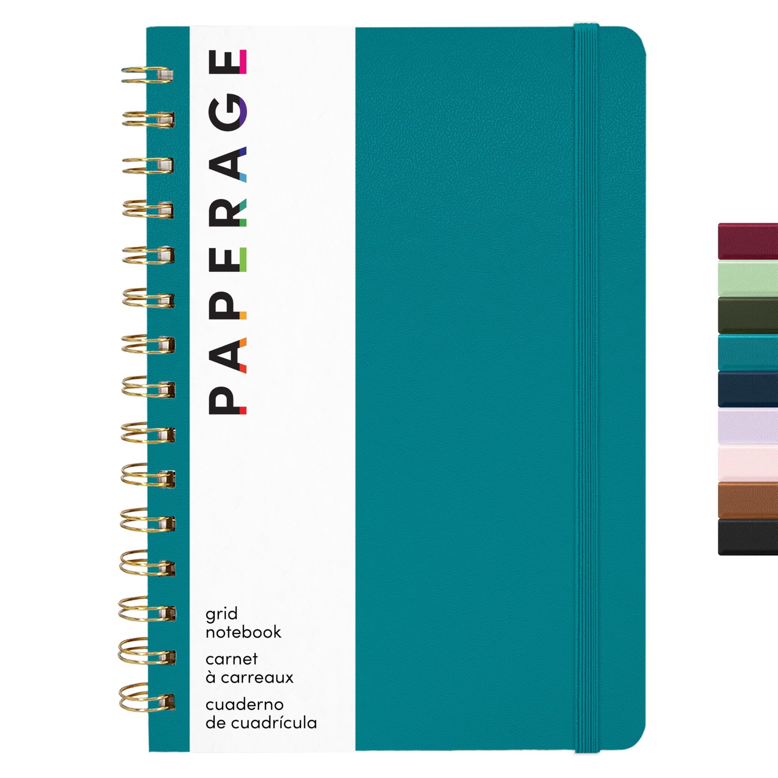 PAPERAGE Graph Paper Spiral Notebook & Journal, Pack of 1, Turquoise