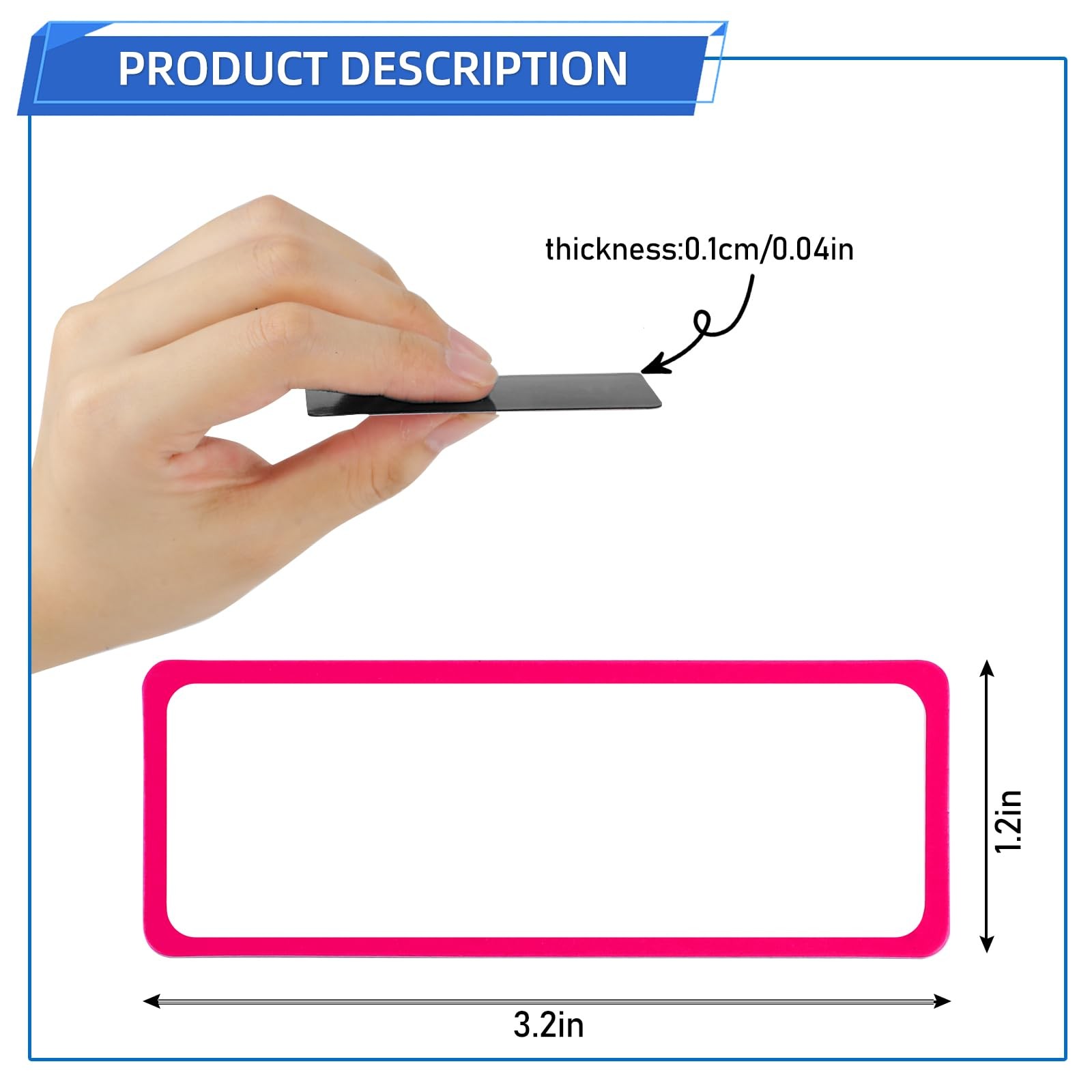 Utron 72PCS Magnetic Dry Erase Labels, 3.2″x1.2″ 3.2 x 1.2 inches, Blue