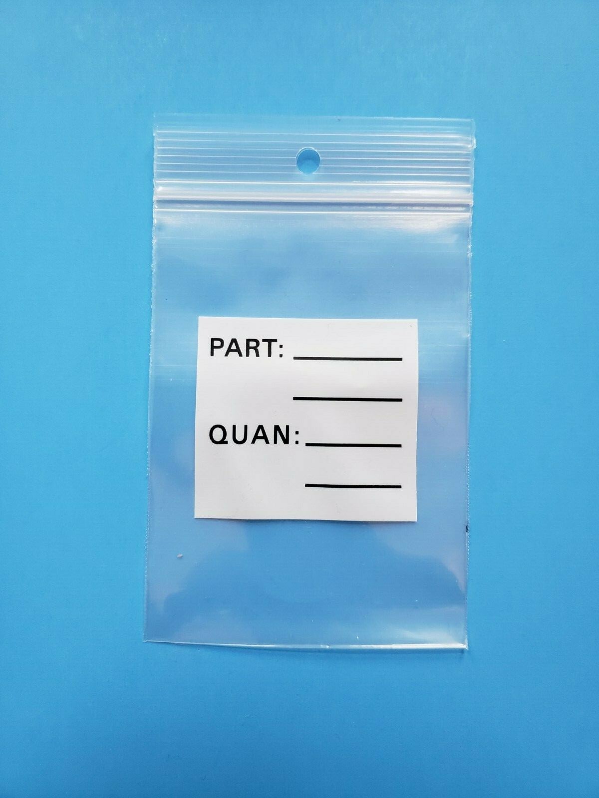 3″ x 4″ PARTS BAGS RECLOSABLE PLASTIC ZIP SEAL HEAVY 4MIL HANG HOLE WHITE BLOCK
