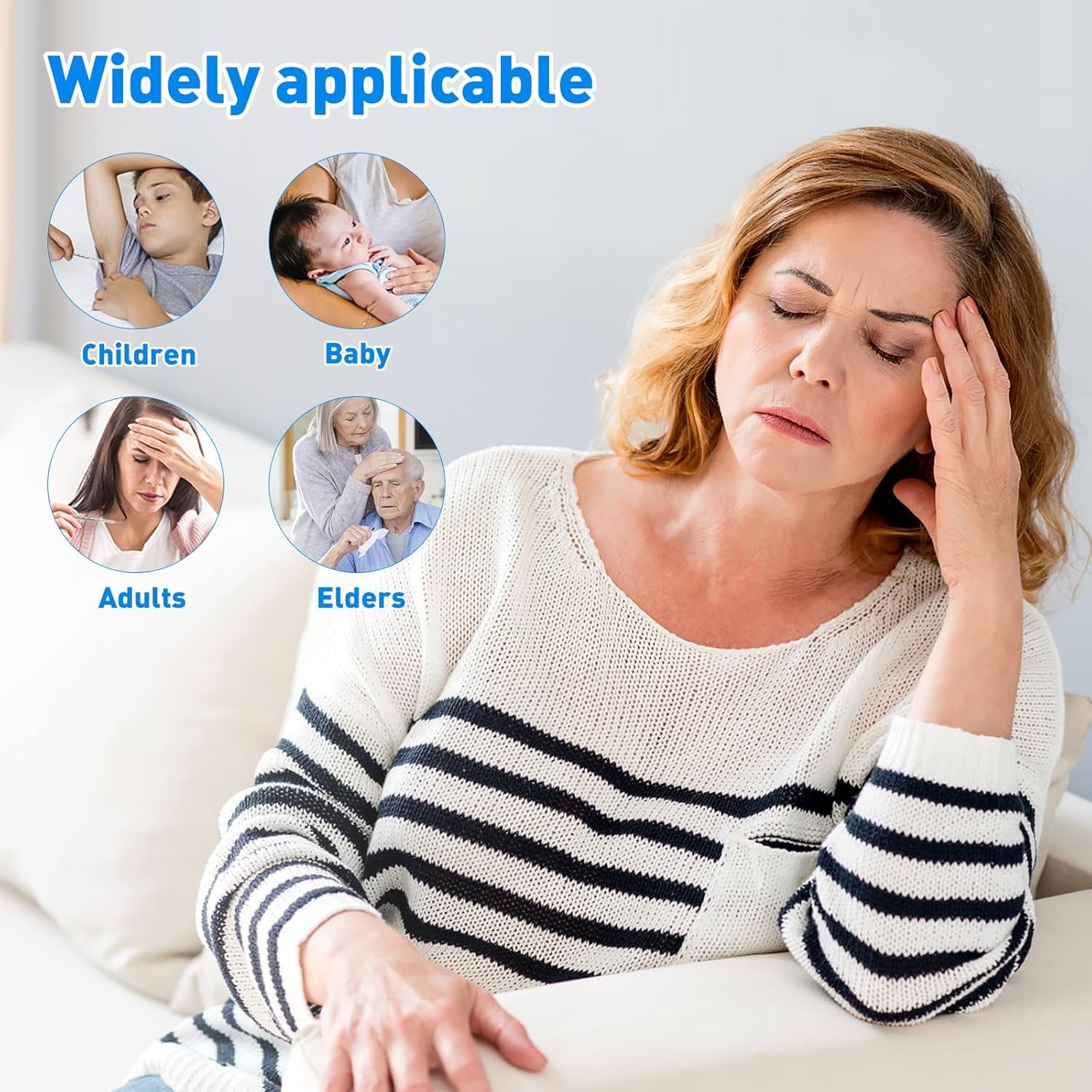 Glass Oral Temperature Measurement Classic Digital Blue