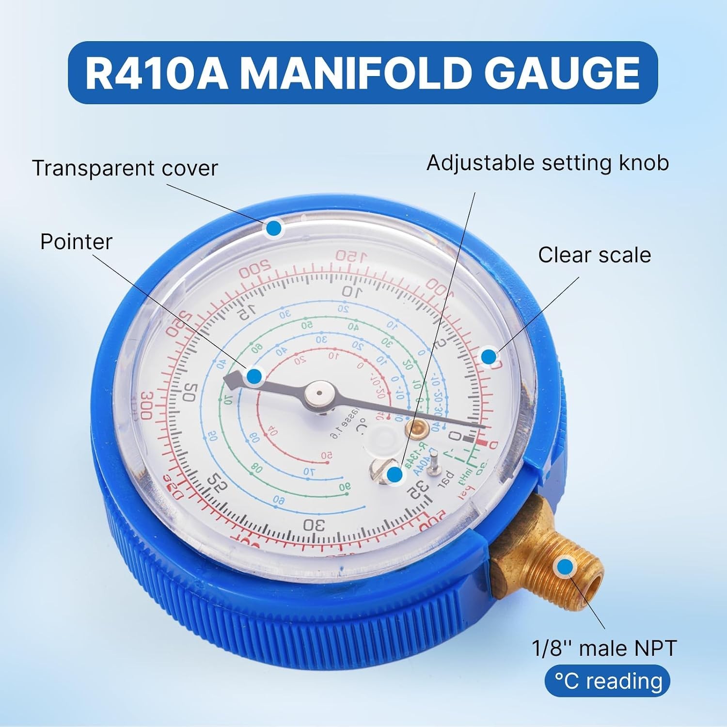 HVAC A/C Air Refrigeration High & low pressure gauge Set