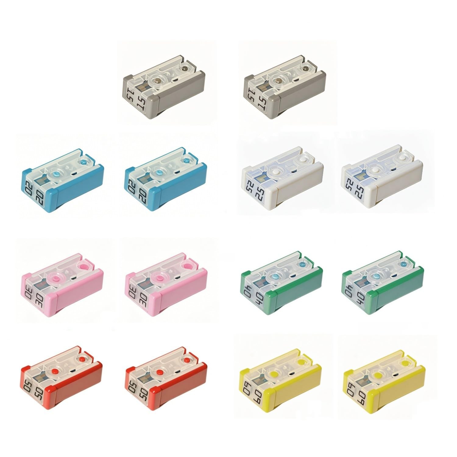 14 Pcs Slotted Automotive MCASE 15A 20A 25A 30A 40A 50A 60A Multicolor 14Pcs