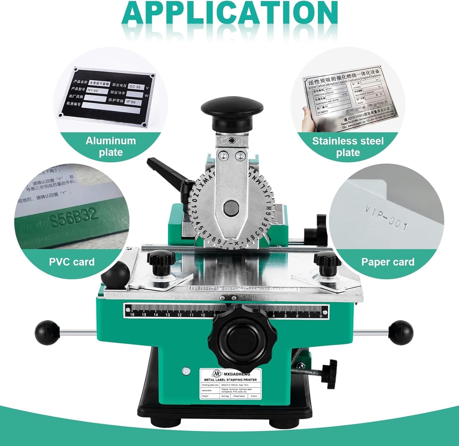 Metal Nameplate Stamping Machine Semi-Automatic Embosser Dog Tag Printer Label M