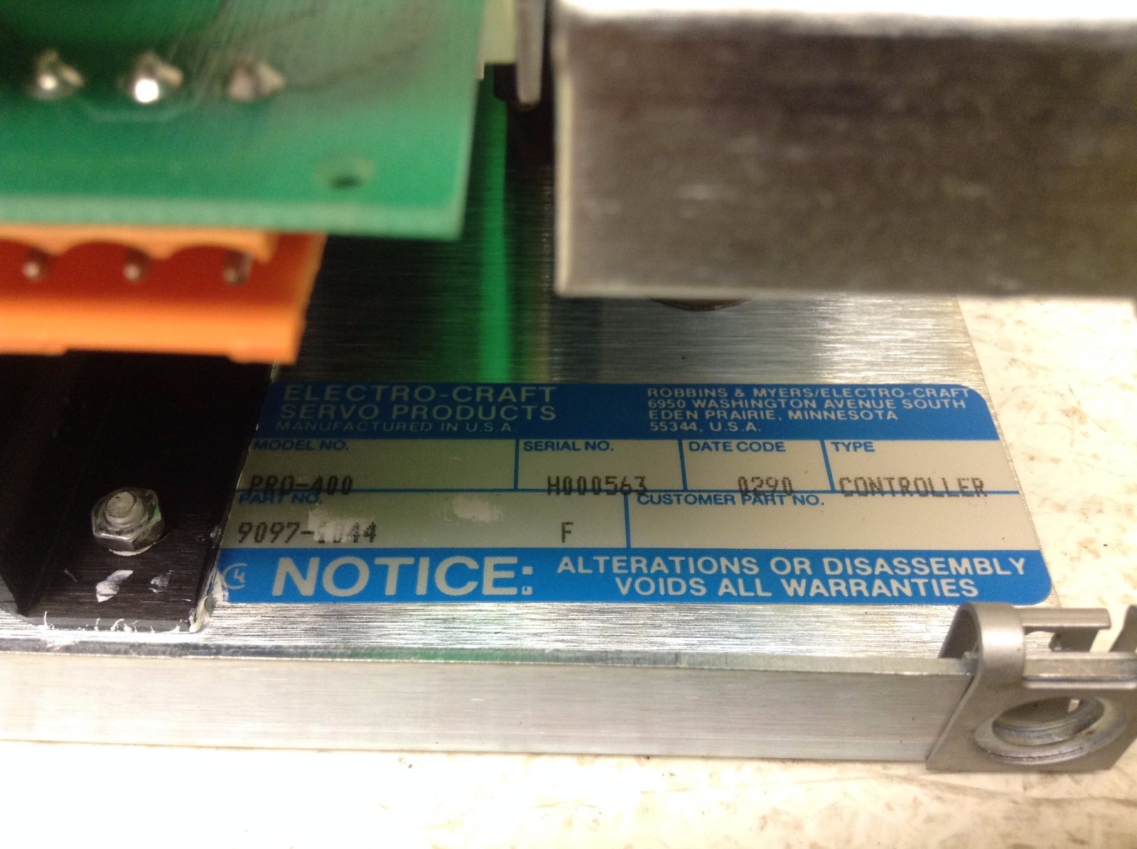 Electro-Craft Pro-400 Servo Products Controller 9097-1044 Pro400 (TBI)