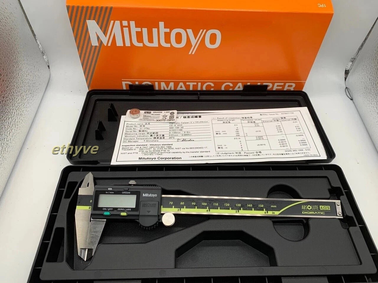 500-196-30 Mitutoyo Digital Caliper | 0-6″ (150mm) | Absolute Encoder | New US