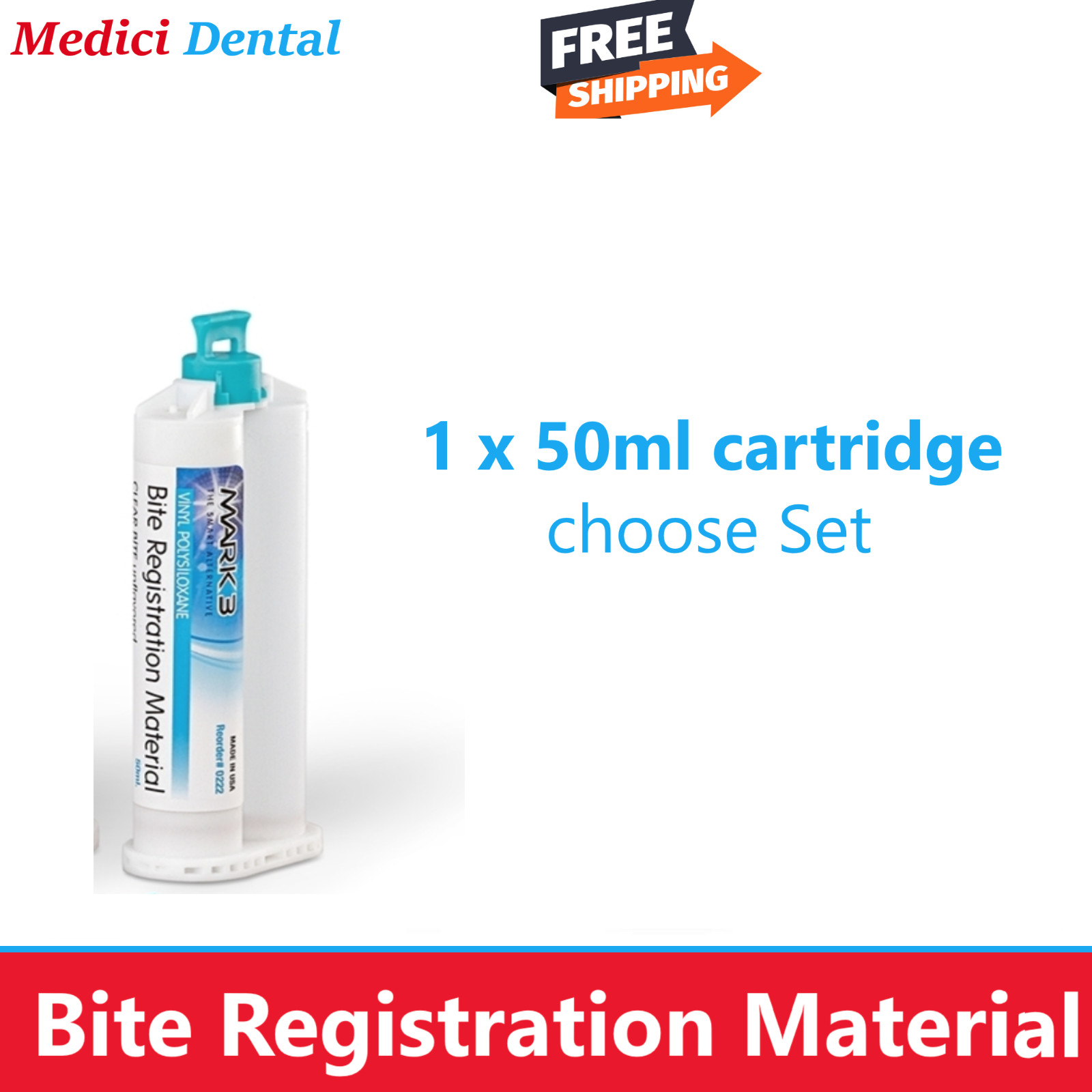 Dental Bite Registration Impression Material FAST SET or REGULAR SET, VPS 50ml