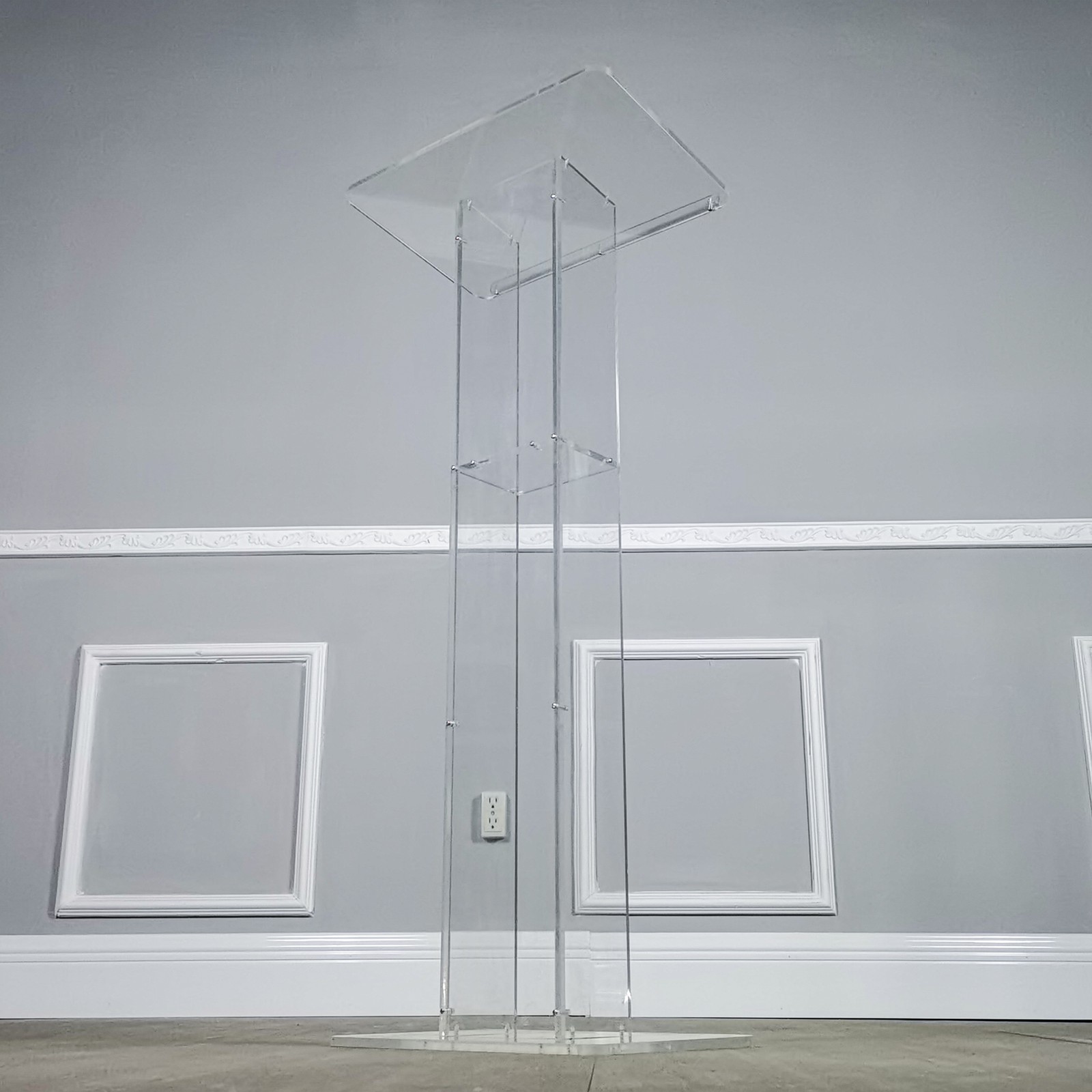 Assembled 18″W X 12″D X 42.5″H Acrylic Podium Plexiglass Church School Lectern