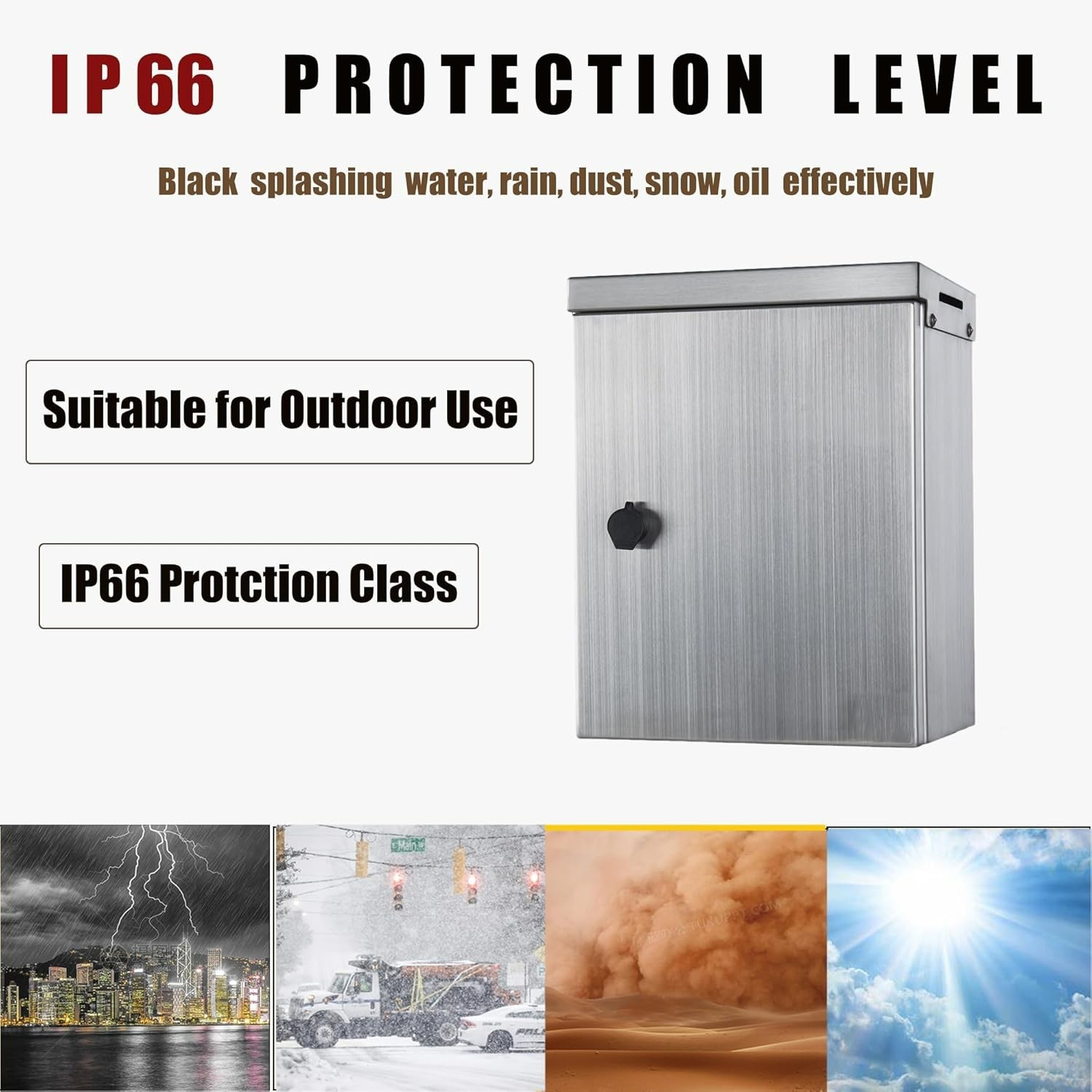 17 x 12 x 6» 304 Stainless Steel Double Layer Top Electrical Box IP66