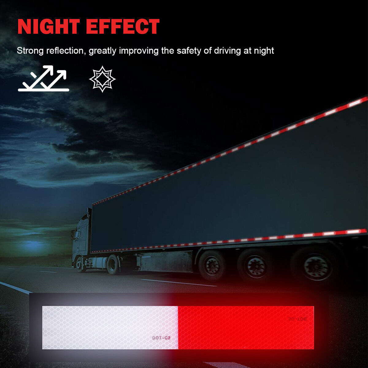 High Visible Auto Reflective Warning Tape Conspicuity Sign Safety Sticker Film